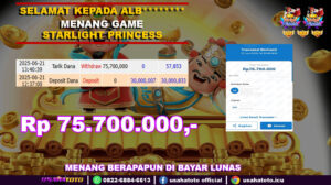Bukti jp kemenangan slot game starlight princess 21 juni 25