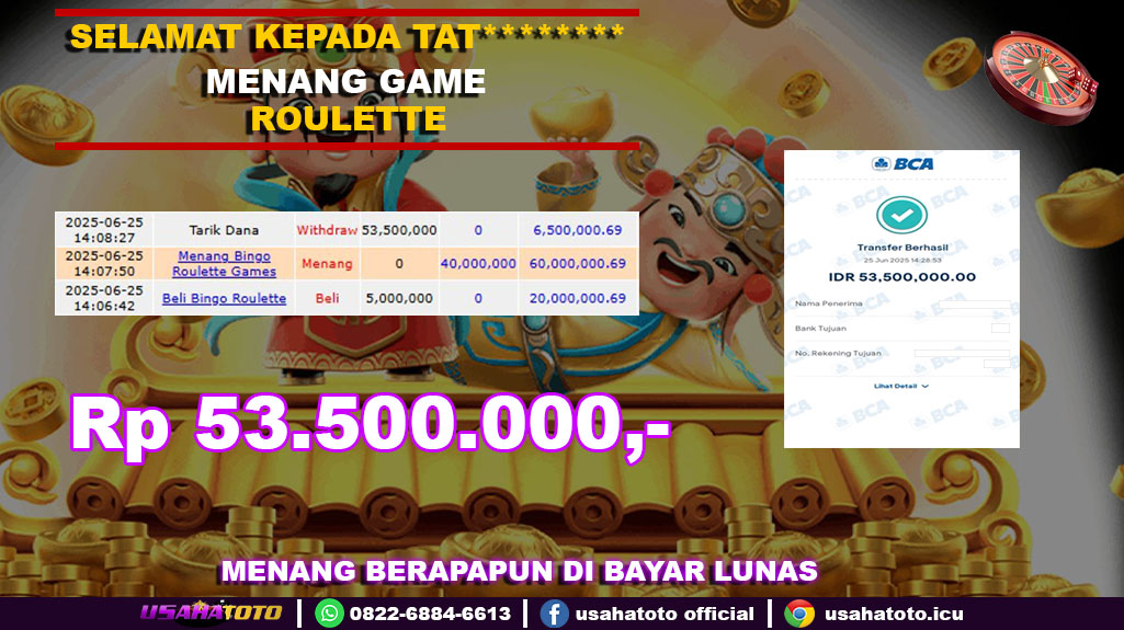 Bukti jp kemenangan game roulette 25 juni 25