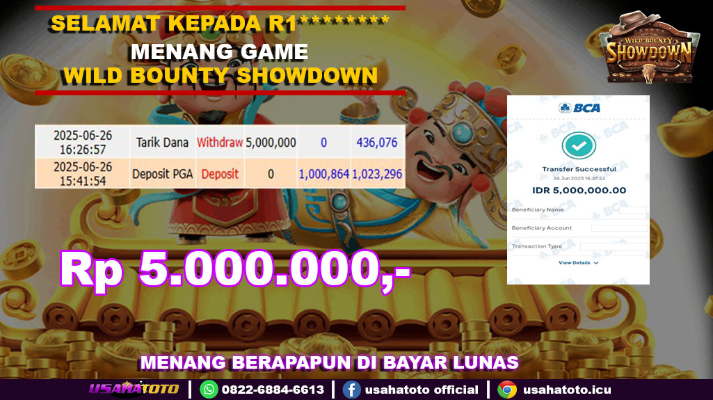 Bukti jp kemenangan slot game wild bounty showdown 26 juni 25