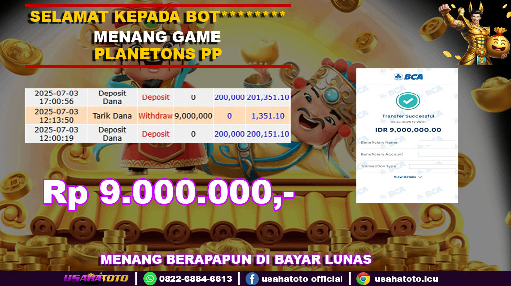 Bukti jp kemenangan planetons pp 03 juli 25