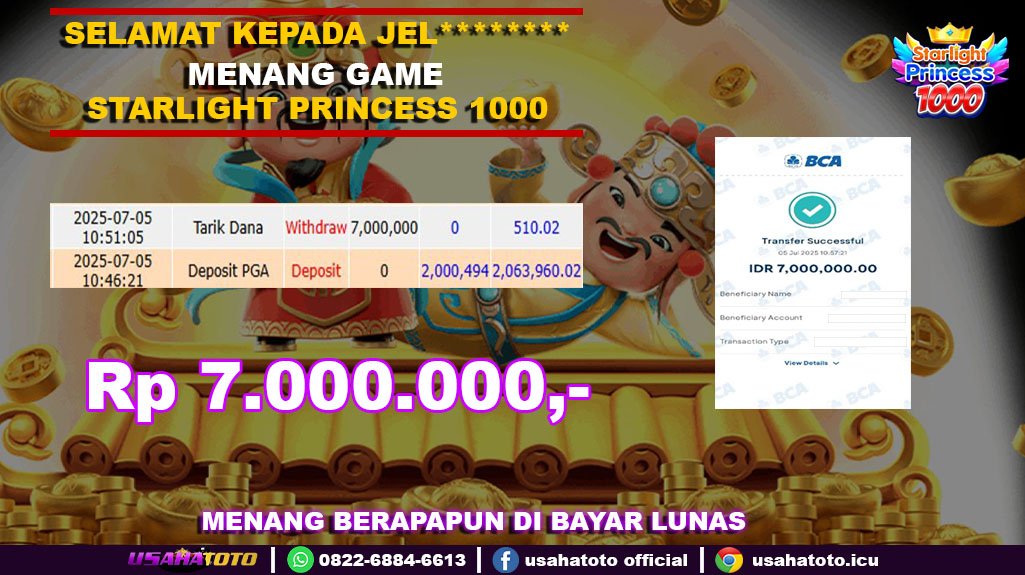 Bukti jp kemenangan slot game starloght princess 100 5 juli 25
